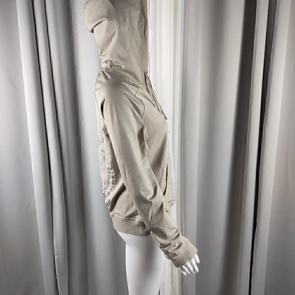 BCBG MaxAzria Tan/Beige/Light Brown, Women's Zip Up Hoodie. Size Large - Picture 4 of 16